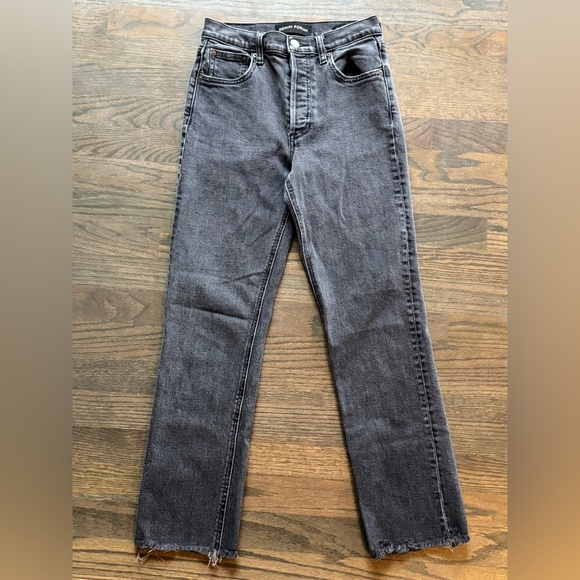 Denim Forum Denim - Denim Forum Black Arlo high rise Straight Leg Jeans 24